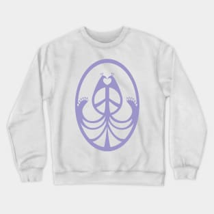 Peace, Love, and Peacocks (Purple) Crewneck Sweatshirt